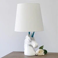 Simple Designs Sparkling White Unicorn Table Lamp