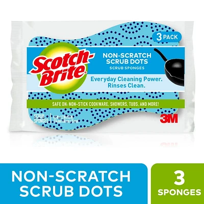 Éponge à pois de récurage antiégratignures Scotch-Brite®, 3/paquet