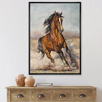 Designart Painting Of A Horse In The Race FLOAT FRAME WALL ART