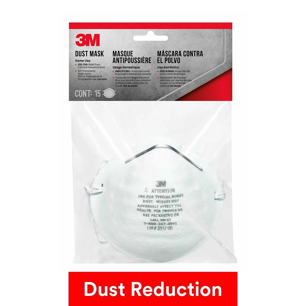 3M™ Dust Mask 8661H15-DC, Home Use, 15/Pack