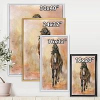 Designart Portrait Of Beautiful Chestnut Horse II FLOAT FRAME WALL ART