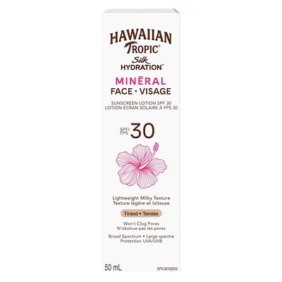 Lotion écran solaire teintée pour le visage Weightless MineralMC à FPS 30 de Hawaiian TropicMD 50mL