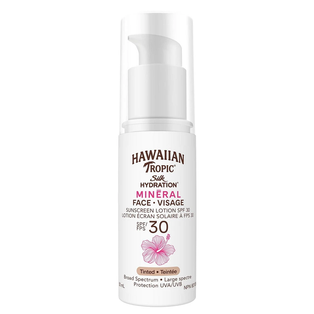 Lotion écran solaire teintée pour le visage Weightless MineralMC à FPS 30 de Hawaiian TropicMD 50mL