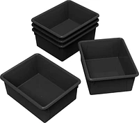 Storex Deep Storage Tray, Letter Size, 10 x 13 x 5 Inches, Black, 5-Pack