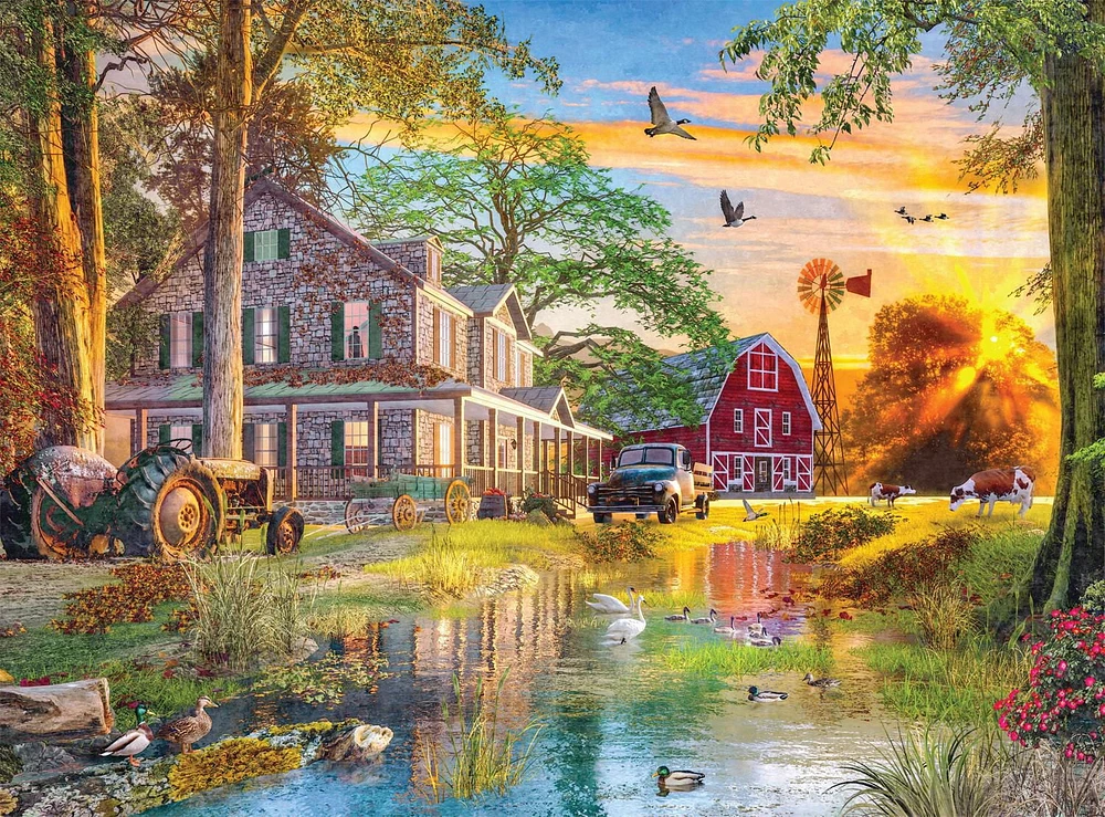 Buffalo Games - Country Life - Sunset at the Farm - 1000 Piece Jigsaw Puzzle