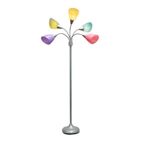 Simple Designs Lampadaire à col de cygne réglable à 5 lumières