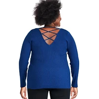 George Women's Plus Criss-Cross Back Sweater, Sizes 1X-4X