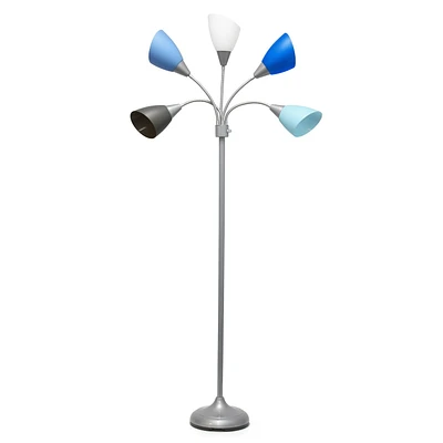Simple Designs 5 Light Adjustable Gooseneck Floor Lamp