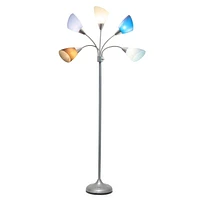 Simple Designs 5 Light Adjustable Gooseneck Floor Lamp