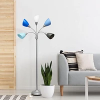 Simple Designs 5 Light Adjustable Gooseneck Floor Lamp
