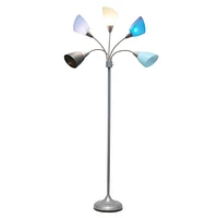 Simple Designs 5 Light Adjustable Gooseneck Floor Lamp