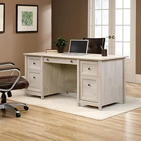 Sauder Edge Water Executive Desk, Chalked Chestnut, 418795