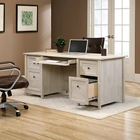 Sauder Edge Water Executive Desk, Chalked Chestnut, 418795