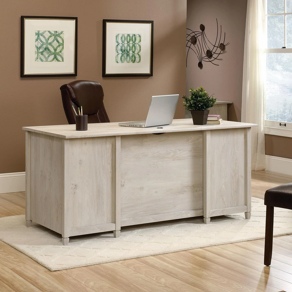 Sauder Edge Water Executive Desk, Chalked Chestnut, 418795