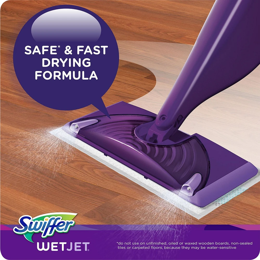 Recharge de nettoyant liquide multi-usages et pour planchers en bois pour balai vaporisateur Swiffer WetJet, Lavande vanillée et réconfort