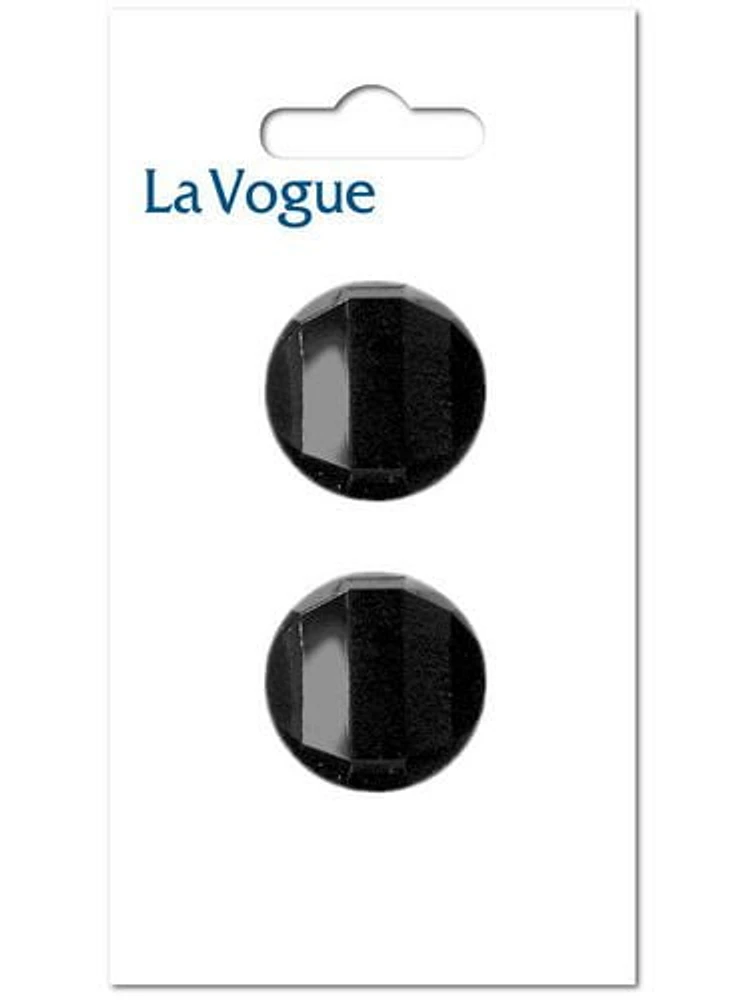 LaVogue La Vogue 30mm Shank button- Black, La Vogue 30mm shank button - black