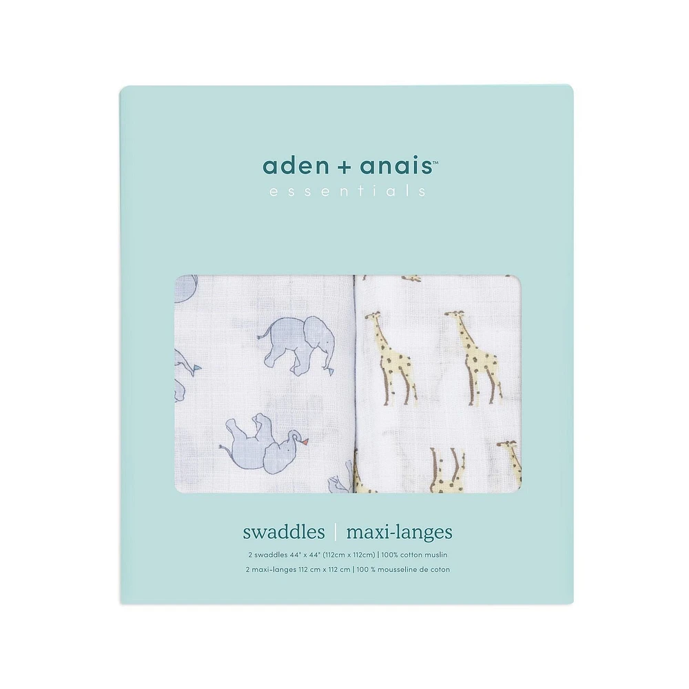 Aden + Anais™ Essentials 2-Pack Swaddles - Cotton Muslin