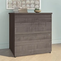 Bestar Universel 28W Standard 2 Drawer Lateral File Cabinet in medium gray maple