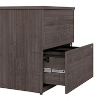 Bestar Universel 28W Standard 2 Drawer Lateral File Cabinet in medium gray maple