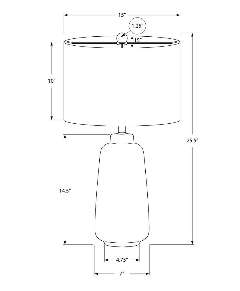 Monarch Specialties  Luminaire, 26"h, Lampe De Table, Crème, Teinte Ivoire / Crème, Moderne