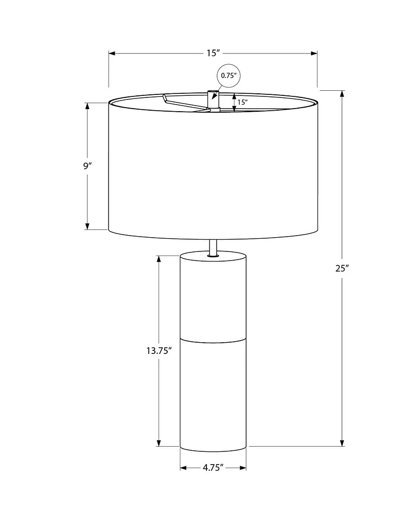 Monarch Specialties Lighting, 25"h, Table Lamp, Black Concrete, Black Shade, Contemporary