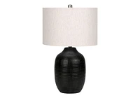 Monarch Specialties Lighting, 26"h, Table Lamp, Black Ceramic, Ivory / Cream Shade, Contemporary