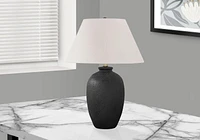 Monarch Specialties Lighting, 24"h, Table Lamp, Black Ceramic, Ivory / Cream Shade, Modern