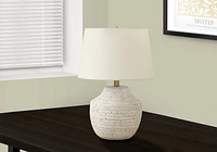 Monarch Specialties Lighting, 20"h, Table Lamp, Cream Concrete, Ivory / Cream Shade, Modern