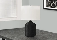 Monarch Specialties Lighting, 23"h, Table Lamp, Black Rattan, Ivory / Cream Shade, Modern