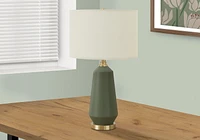 Monarch Specialties Lighting, 26"h, Table Lamp, Green Ceramic, Ivory / Cream Shade, Contemporary