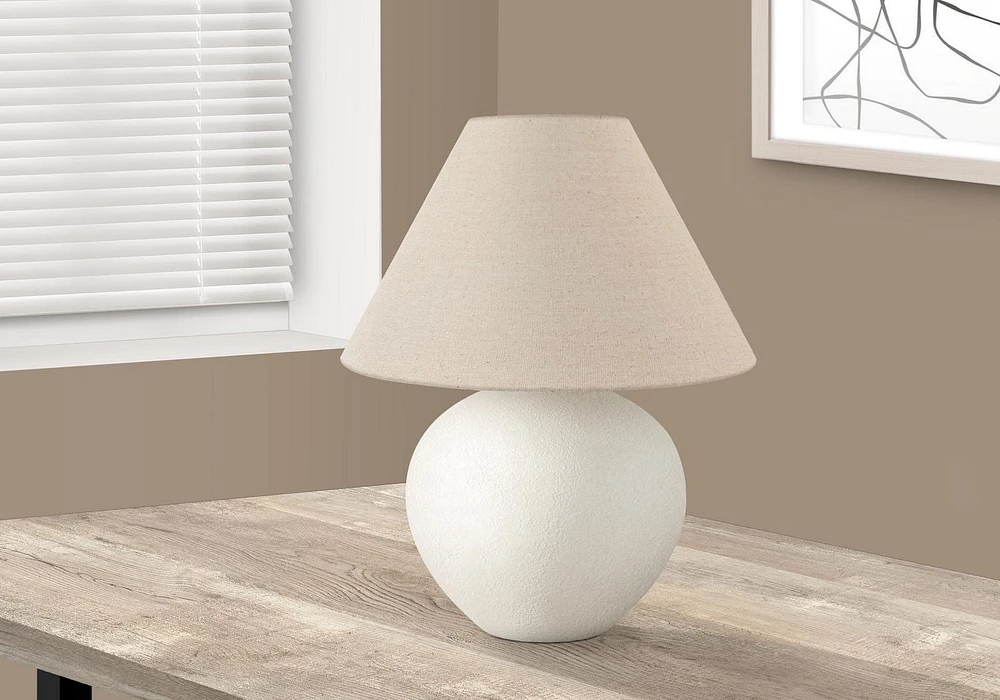 Monarch Specialties Lighting, 16"h, Table Lamp, Cream Shade, Cream Ceramic, Contemporary