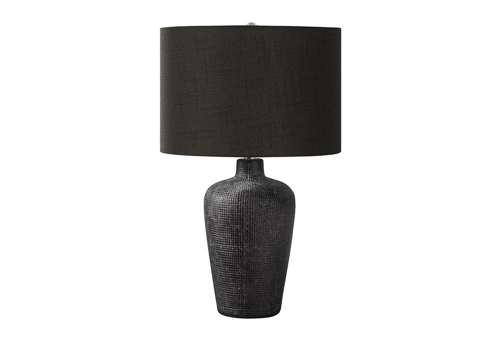 Monarch Specialties Lighting, Table Lamp, 24"h, Black Ceramic, Black Shade, Contemporary