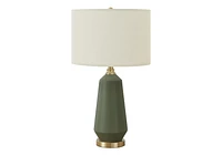 Monarch Specialties Lighting, 26"h, Table Lamp, Green Ceramic, Ivory / Cream Shade, Contemporary