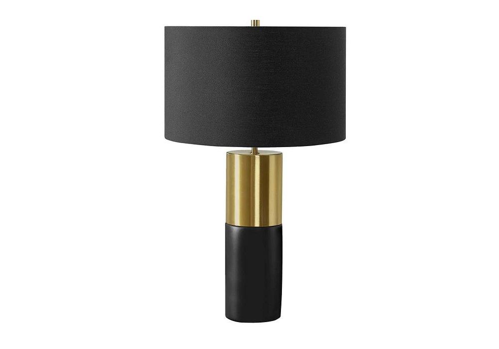 Monarch Specialties Lighting, 25"h, Table Lamp, Black Concrete, Black Shade, Contemporary