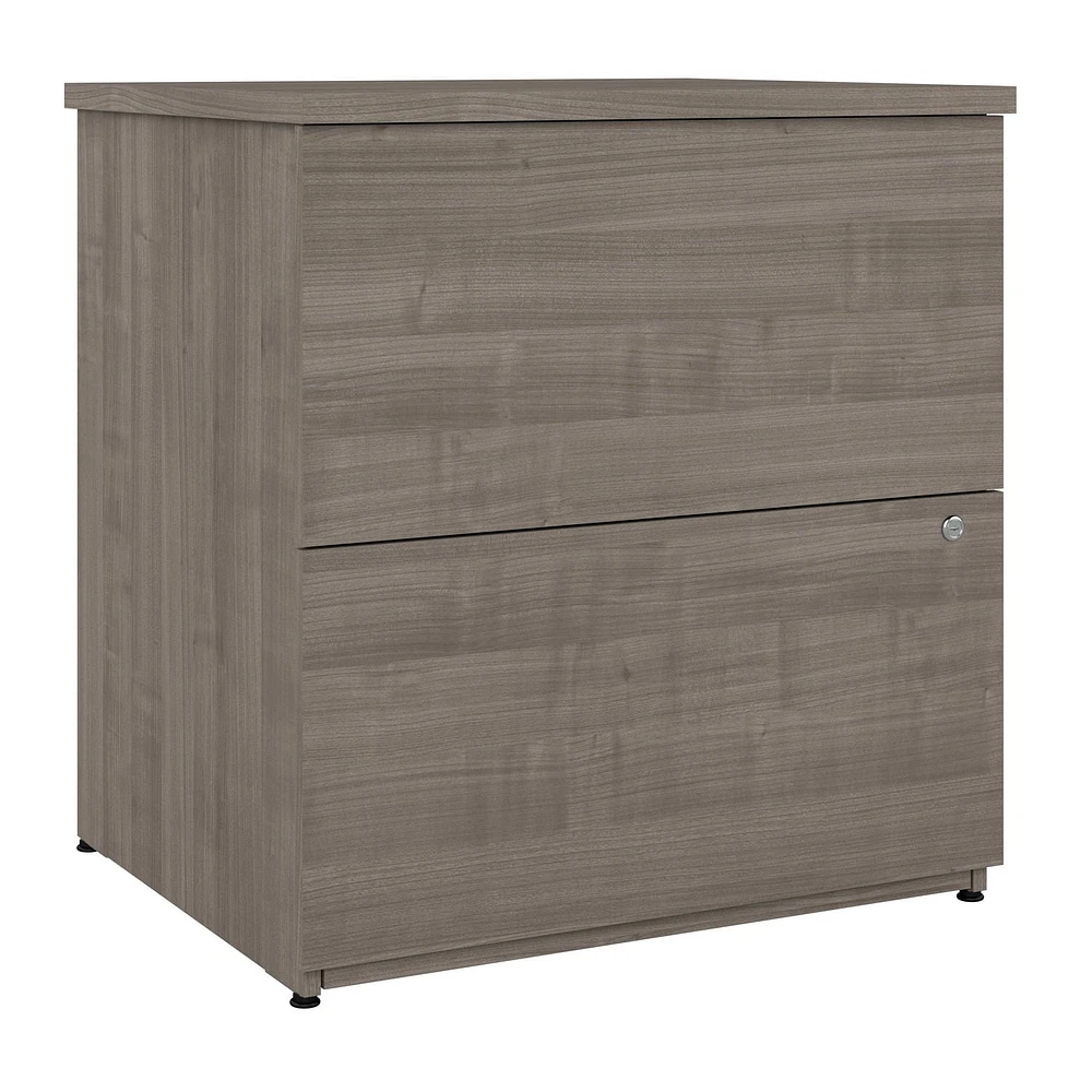 Bestar Logan 28W 2 Drawer Lateral File Cabinet in silver maple