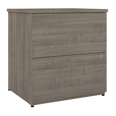 Bestar Logan 28W 2 Drawer Lateral File Cabinet in silver maple