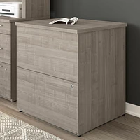 Bestar Logan 28W 2 Drawer Lateral File Cabinet in silver maple