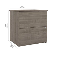 Bestar Logan 28W 2 Drawer Lateral File Cabinet in silver maple