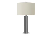 Monarch Specialties Lighting, 28"h, Table Lamp, Nickel Metal, Ivory / Cream Shade, Contemporary