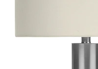 Monarch Specialties Lighting, 28"h, Table Lamp, Nickel Metal, Ivory / Cream Shade, Contemporary