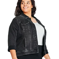 George Women's Plus Denim Trucker Jacket, Sizes 1X-4X