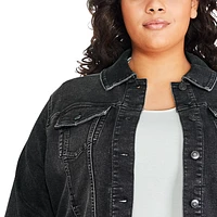 George Women's Plus Denim Trucker Jacket, Sizes 1X-4X