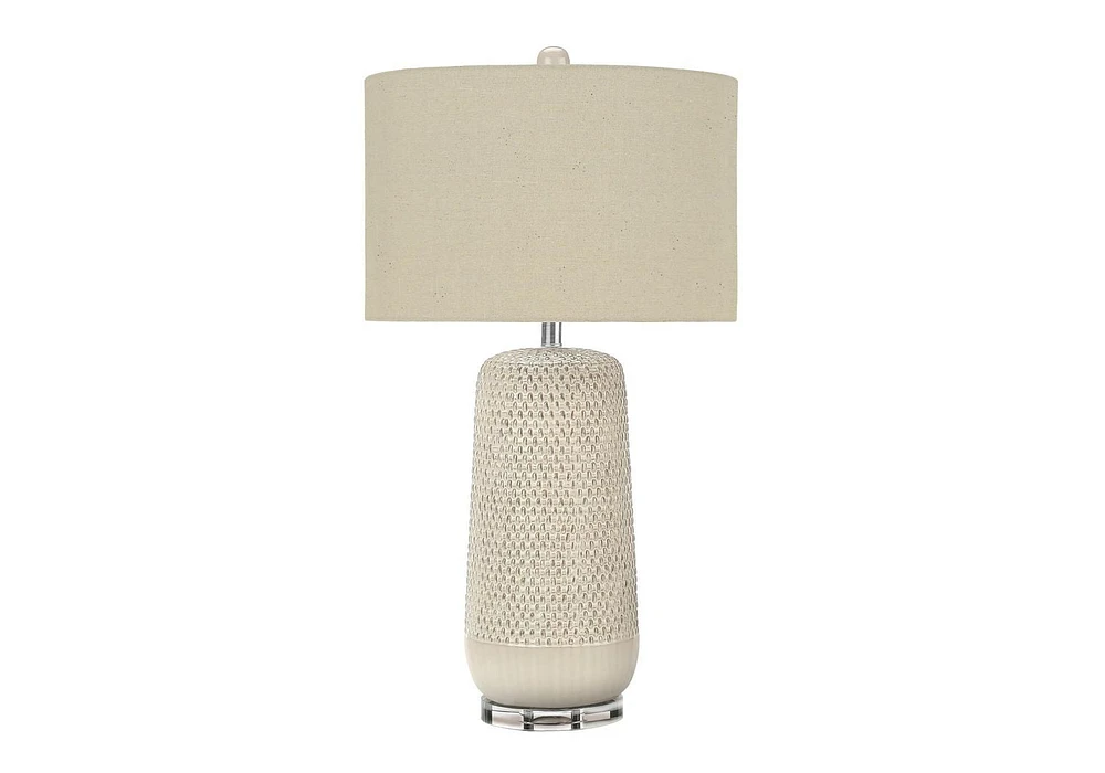 Monarch Specialties Lighting, 31"h, Table Lamp, Cream Ceramic, Beige Shade, Contemporary