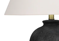 Monarch Specialties Lighting, 24"h, Table Lamp, Black Ceramic, Ivory / Cream Shade, Modern