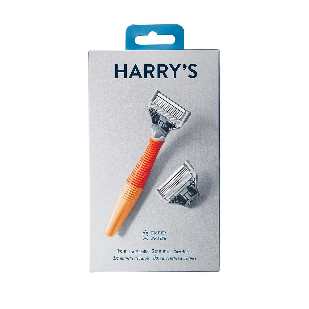 Harry's Men's Razor: 1 Ember Razor Handle + 2 Razor Blade Cartridges, 1 handle, 2 cartridges
