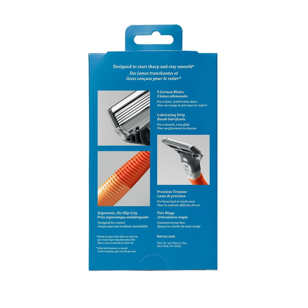 Harry's Men's Razor: 1 Ember Razor Handle + 2 Razor Blade Cartridges, 1 handle, 2 cartridges