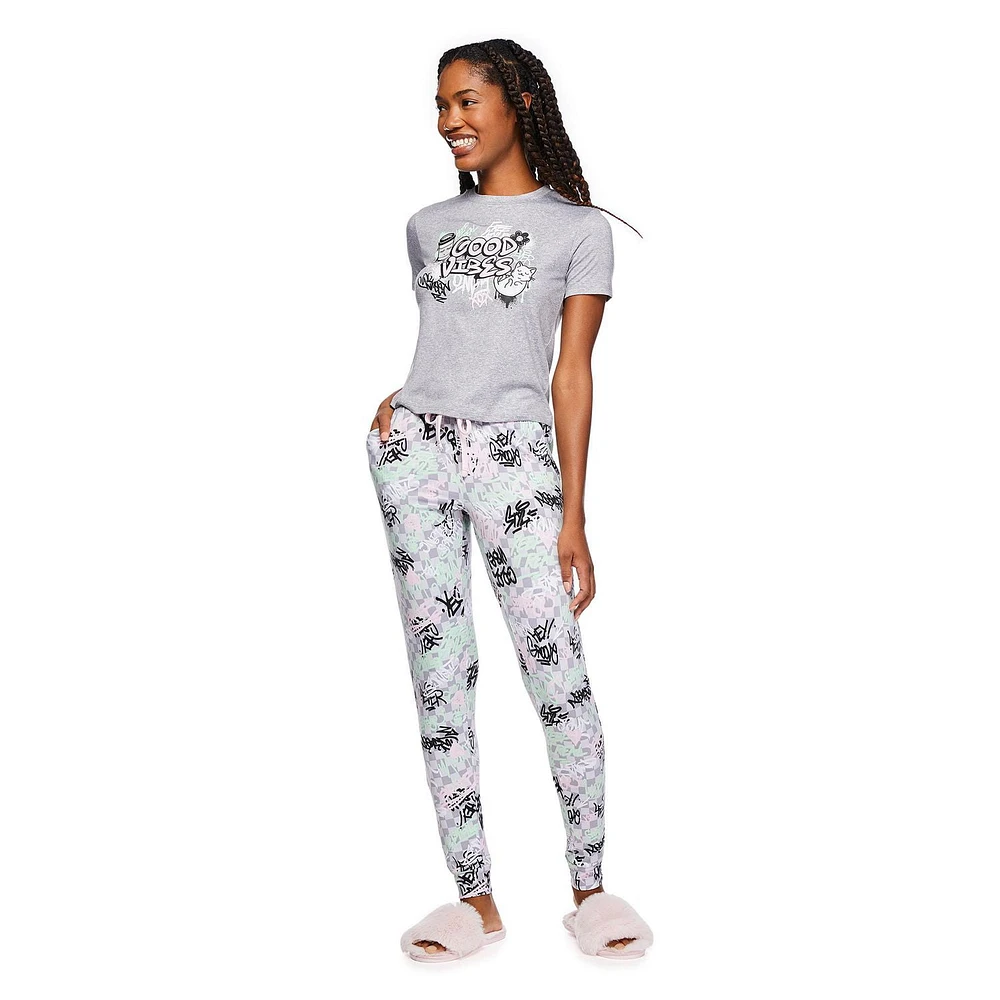 No Boundaries Women's Pajama 2-Piece Set