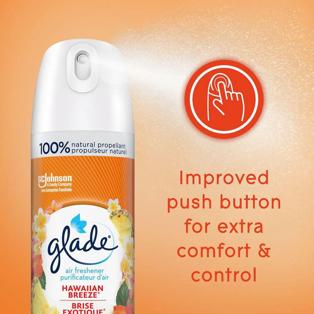 Glade® Air Freshener Odor Fighting Room Spray, Hawaiian Breeze, 235g