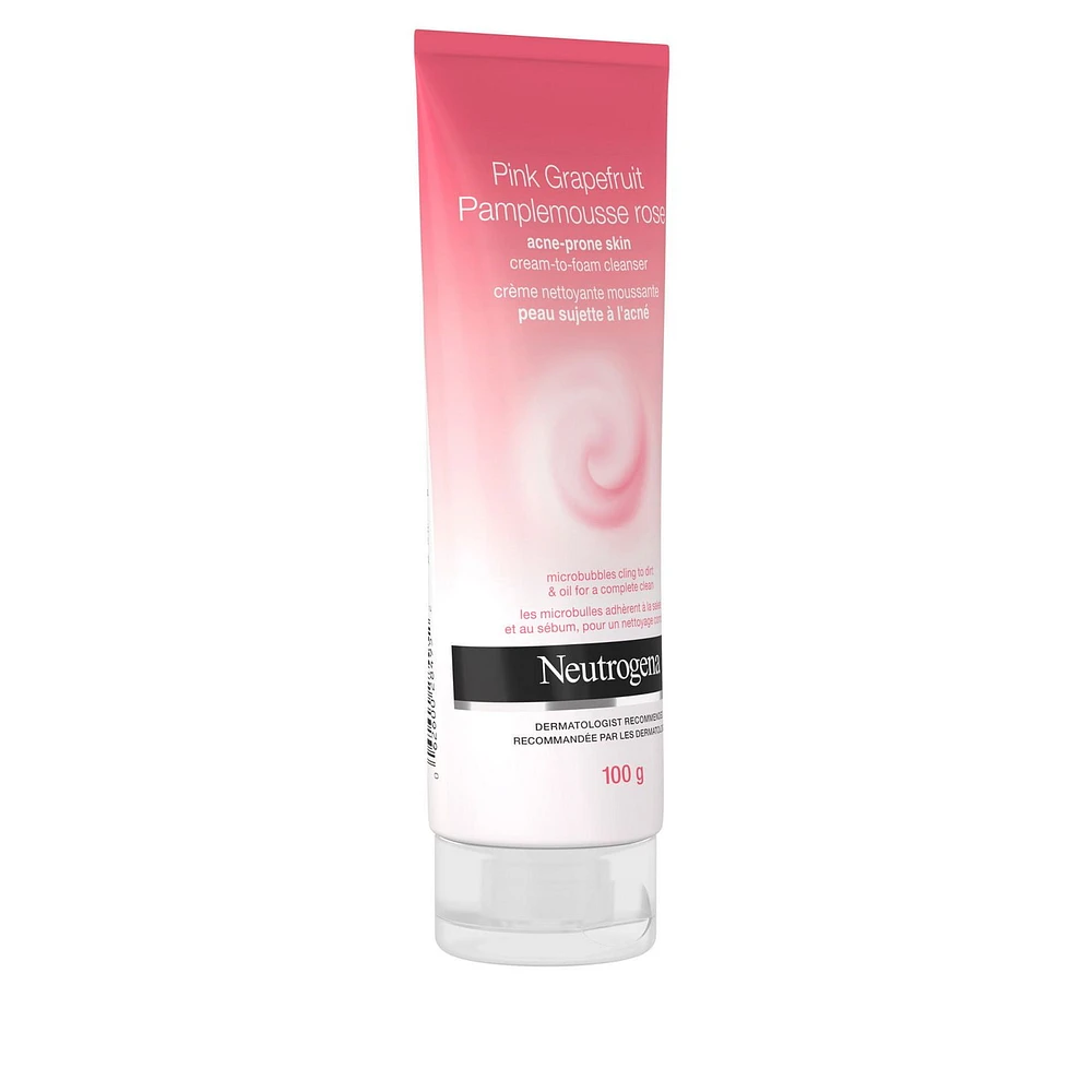 Neutrogena Pink Grapefruit Cream-to-Foam Face Wash for Acne Prone Skin