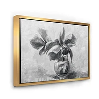 Designart Monochrome Still Life Of Flowers In A Vase FLOAT FRAME WALL ART